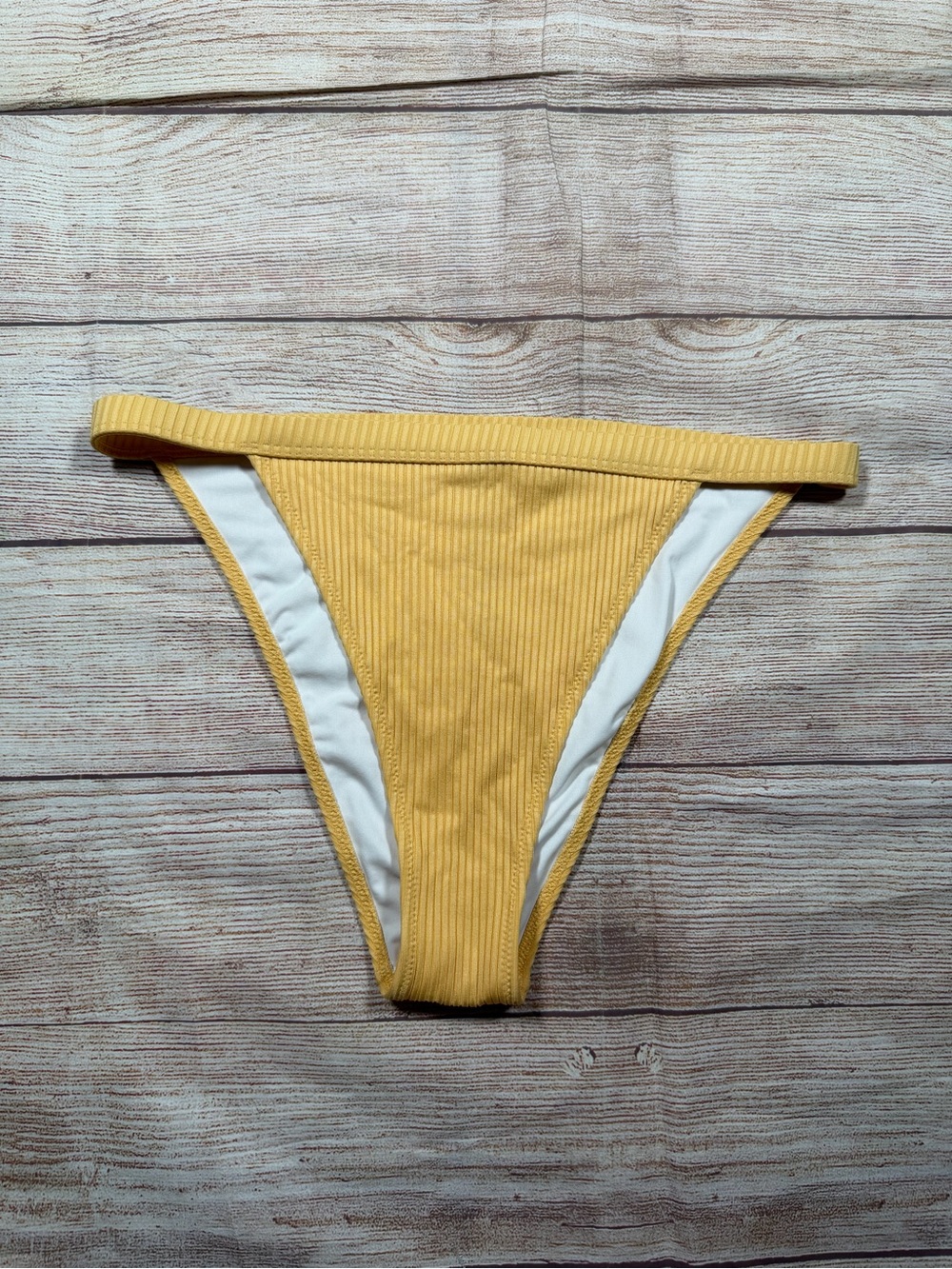 PINK Victoria's Secret Yellow Ribbed Bikini Bottom‎